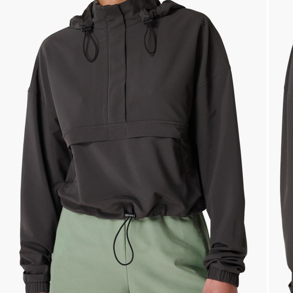 Sweaty Betty
NWT Crop Woven Track Jacket with Removable Hood